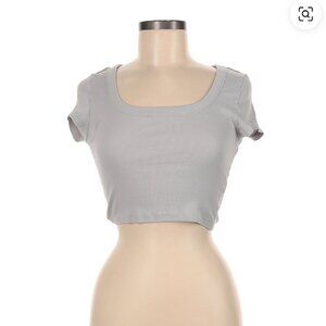 H&M Divided Gray Crop Top (Size M)
